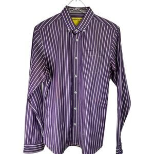 Descendant of Thieves size Large purple & white button down shirt by Dress Ladro